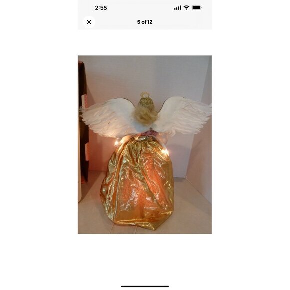 Paradise Galleries  Porcelain Angel Christmas Tree Topper Patricia Rose 13" - Picture 8 of 8